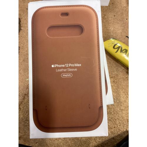 Official Leather Sleeve for MagSafe for iPhone 12 Pro Max - Saddle Brown