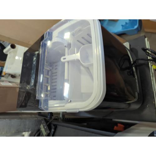 DUMOS Countertop Ice Maker with Handle, 26lbs/24H Portable Ice Machine, 9 Bullet Ice Cubes Ready in 6 Mins, Self-Cleaning, Quiet Compact Ice Maker for Home, Kitchen, RV, Camping, Black