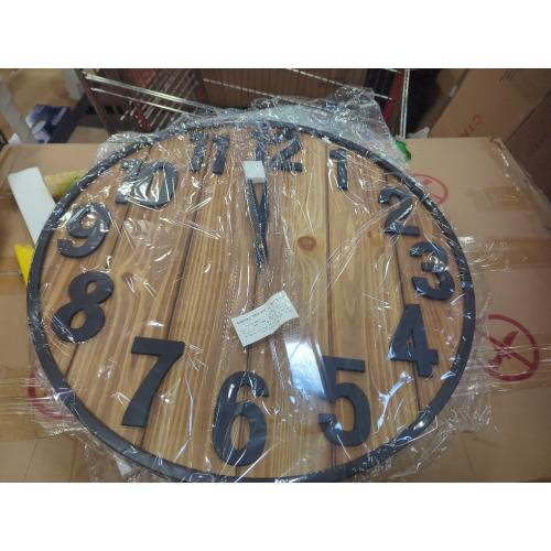 Montoire Size  24 Inch Wooden Farmhouse Wall Clock Large, Extra Large for Living Room Decor - Big Oversized Rustic Round Decorative Clocks for Walls, Battery Operated