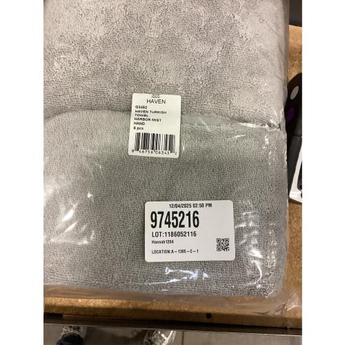 Haven Turkish Cotton Hand Towel in Harbor Mist Grey