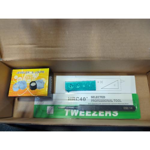 Black MIUONO Diamond Tester, Professional Diamond Gem Tester Pen with 10x Magnifier and Tweezers for Novice and Expert (Battery Included)