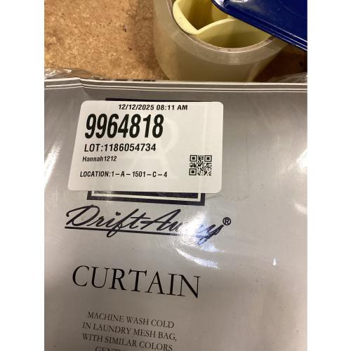 DriftAway Chris Vertical Striped Pattern Blackout Room Darkening Thermal Insulated Tie Up Adjustable Balloon Rod Pocket Curtain for Small Window, 45 x 63, Ivory Dark Blue