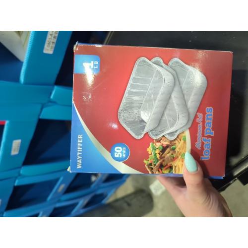 Aluminum Pans with Lids (50-Pack, 8.5×6) 1LB Capacity Foil Food Containers with Lids - 50 Pans and 50 Cardboard Covers - Disposable Tin Foil Pans - for Baking, Meal Prep and Freezer, Takeout
