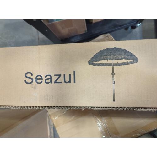 Brown Natural 6.5ft Hula Tahtched Tiki Patio Umbrella, Beach Umbrella Hawaiian Style with Hanging Hook and Tilt Design, 8 Ribs with Carry Bag for Outdoor Tiki Bar, Tropical Palapa, Garden, Pool, Natural