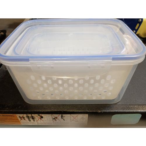 Fruit and Vegetable Storage Containers for Fridge, 6 Pcs/3 Sets Keep Fresh Produce Saver Containers Keeper, Food Storage Containers with Removable Colander (blue)