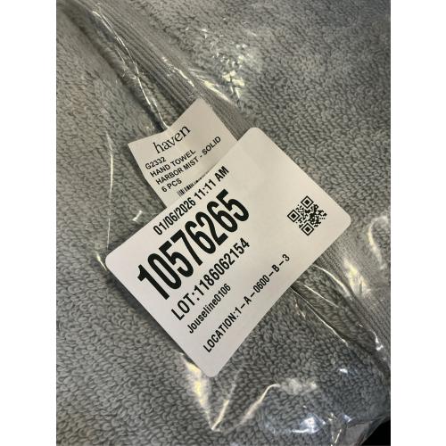 6 pcs Haven Organic Cotton Terry Hand Towel in Harbor Mist Grey