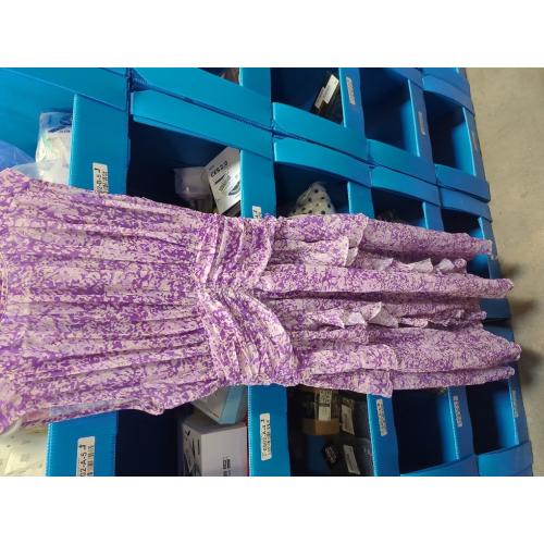 size L ...Catalpalev Ladies Temperament Chiffon Printed Round Neck Sleeveless Waist Long Dress Valentine's Day Date Prom Dresses