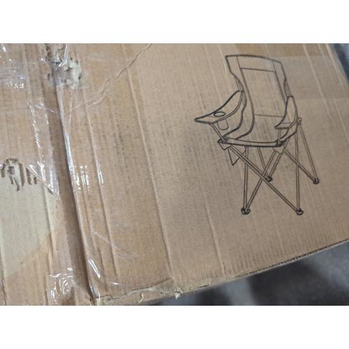 2pk SONGMICS Camping Chair, Folding Lawn Chair with Cooler Bag, 352 lb Weight Capacity, Adjustable Armrests with Cup Holder, Storage Bag, Breathable Nylon Mesh, for Sports Games, Blue