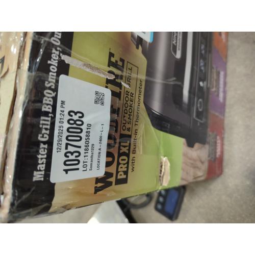 Ninja | Grill & Smoker | Outdoor Woodfire Pro XL | 4 in 1 Grill, BBQ Smoker, Air Fryer & Bake | Portable | Includes Built in Thermometer & 2 Woodfire Pellet Packs | Dark Grey | OG850