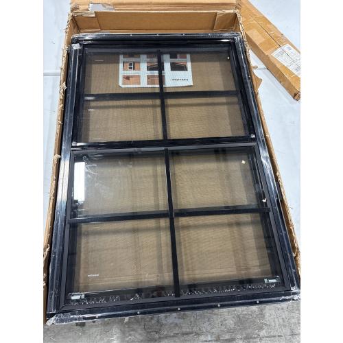 Yuzzy 24 x 36 Shed Windows with Tempered Glass and Fiberglass Screen, 2 Pack Small Sliding Windows for Shed, Chicken Coop, Playhouse, Household, Garage, Barns (Black) ( dents see the pictures)