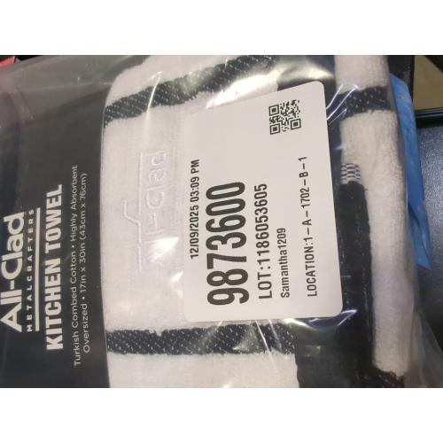 All-Clad Checked Cotton Kitchen Towel, Black 3 pack