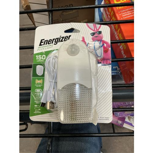 Energizer Rechargeable Lithium Polymer 800 mAh Motion Sensing Puck Light: LED Tap Light for Closet, White