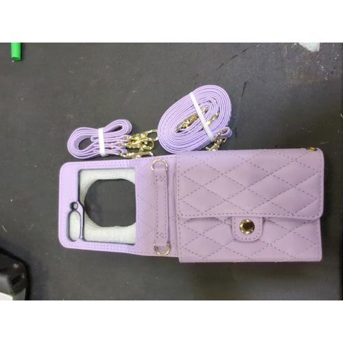 PURPLE SAMSUNG GALXY FLIP WALLET CASE KIHUWEY for Crossbody Purse with Credit Card Slot Holder RFID Blocking PU Leather Adjustable Lanyard Detachable Strap Wrist for Women (Purple)