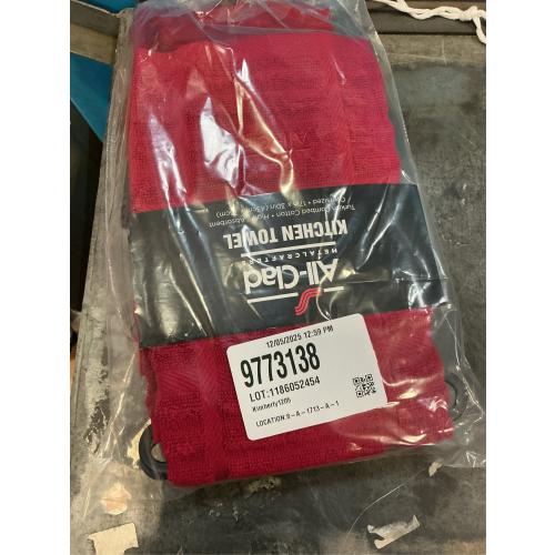 All-Clad Solid Kitchen Towel: Highly Absorbent, Super Soft Long Lasting - 100% Cotton, 17x30 Tea Towel for Cleaning & Drying Dishes, Pans, Glassware, or Countertops, (1-Pack), Chili