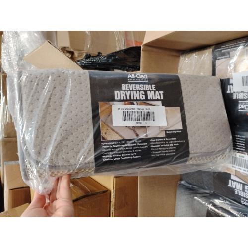 All-Clad Premium Reversible Dish Drying Mat for Kitchen: 16 x 28 Ultra-Absorbent, Long-Lasting, No Condensation, and Oversized for Large Pots and Pans - 3 Pack, Titanium