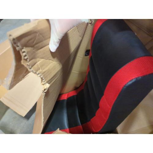 The Crew Furniture Classic Video Rocker Floor Gaming Chair, for Kids and Teens, PU Faux Leather & Polyester Mesh, Black/Red