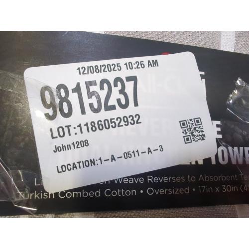 Set of 3 Color White All-Clad Striped Dual Kitchen Towel in Titanium