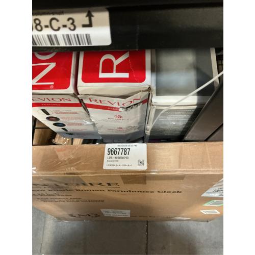 Montoire 24 Inch Wooden Farmhouse Wall Clock, Extra Large for Living Room Decor - Big Rustic Wood Large Round Wall Clock 24 Inches or Larger, Battery Operated with Decorative Roman Numerals