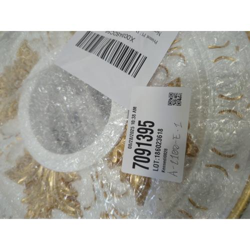 White and Gold B-15.6OD x 4.3ID PU Decorative Ceiling Medallion for Light Fixtures and Ceiling Fans, Molded Plastic, Gold and White Finish, (B-15.6OD x 4.3ID)