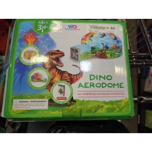 W&O Dino Aerodome with LED Lights - Inflatable Jurassic Fort for Kids Aged 3-12, Inflates in Seconds Creating an Immersive Dinosaur Experience (Fan Not Included)
