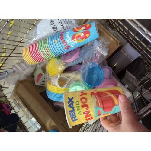 24 Pack Beach Party Favors Goodie Cups, 16OZ Pool Luau Theme Party Decorations Plastic Cups, Summer Birthday for Kids Supplies with Lids Plugs