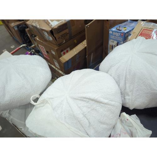 3 PCS Uvvyui Ivory Ball Pillow, 8 Cute Mini Round Throw Pillow Faux Rabbit Fur Room Decorative Throw Pillow, Ball Shaped Pillow Plush Cushion for Couch, Sofa, Bedroom