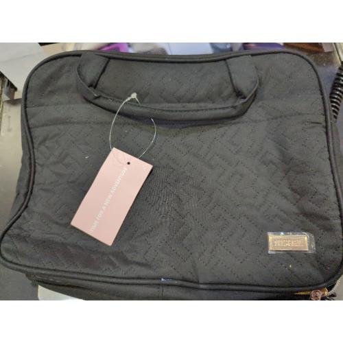 NISHEL Travel Toiletry Bag for women, Portable Hanging Organizer for Travel-Sized Shampoo, Conditioner, Brushes Set, makeup Accessories, Medium Size, Black