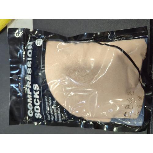 Tan Size 2XL Thigh High 20-30 mmHg Compression Stocking, Open Toe Compression Socks for women & men circulation with Silicone Dot Band-Ideal for Athletic, Medical, Travel Use