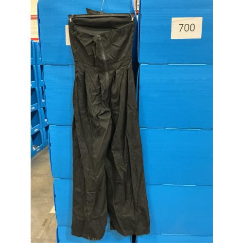 MEDIUM DINGANG Elegant Strapless Jumpsuit for Womens Dressy Off Shoulder Tube Top Button Wide Leg Romper