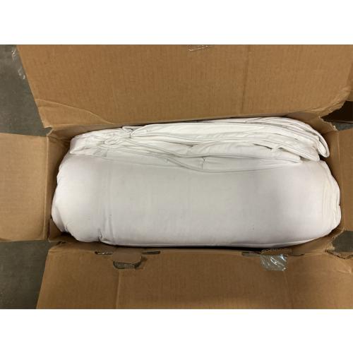 Serta Goose Feather Down Fiber Cotton Comforter Queen Size - 100% Cotton Duvet Insert - Hotel Luxury Hypoallergenic Bedding Comforter All Season Medium Warmth 90 x 90 Inch White