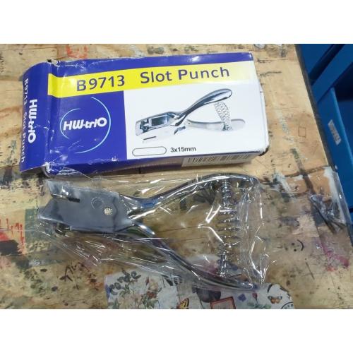 IMLIKE Badge Hole Punch for ID Cards:All Metal Handheld Slot Hole Punch,No Burrs,One Slot Badge Hole Puncher for ID Card,Badge PVC and Blinds Hole, 15mm x 3mm Hole