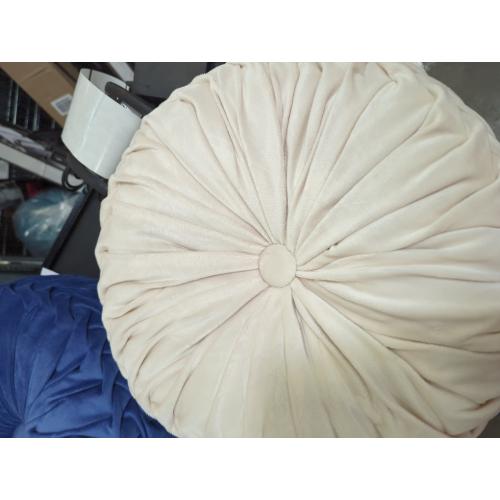 Baiyuruodie Round Velvet Pillow, Sofa Bed Bedroom Decorative Throw Pillow (38cm, Creamy-White)