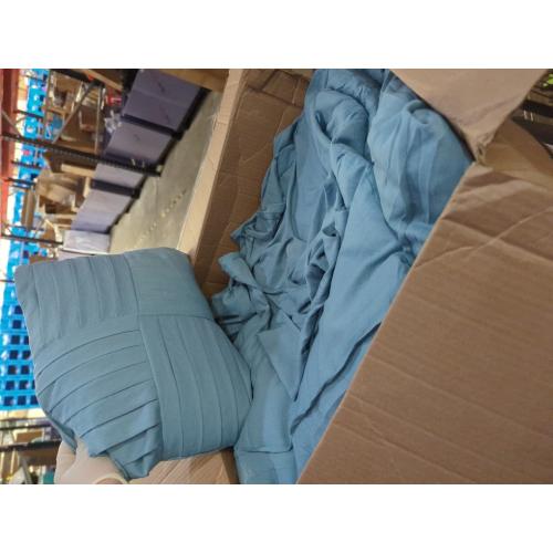 Bedsure Queen Comforter Set - 4 Pieces Pinch Pleat Bed Set, Light Blue Boho Bedding for All Season, 1 Soft Comforter, 2 Pillowcases, 1 Decorative Pillow