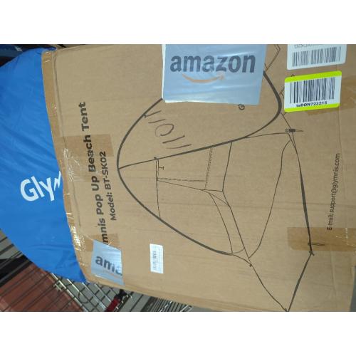 Blue Large Size Glymnis Pop Up Beach Tent Beach Shade Tent for 1-4 Persons Sun Shelter UPF 50  Enclose Zipper Door Portable Easy Up Beach Tent