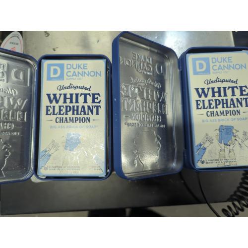 2pk Duke Cannon Supply Co. Undisputed White Elephant Champion Bar Soap - 10oz - Collectable Tin Edition