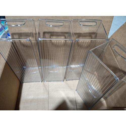 iDesign Plastic Stackable Pantry Bin with Handles, Set of 4, Clear | For Kitchen Cabinets or Fridge, Made in USA