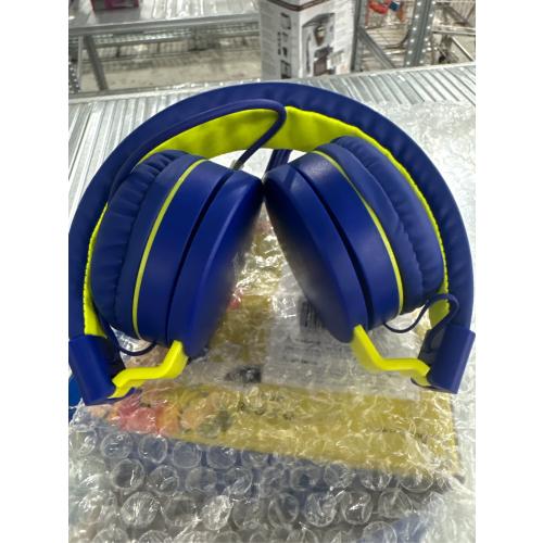 Insten Kids Headphones with Microphone, Wired Headset 3.5mm Adjustable Foldable with Volume Limiter for Toddler & School, Blue