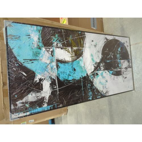 Wall Art Abstract Canvas Painting Black Blue Wall Decor Modern Artwork for Living Room Bedroom Dining Room Home Office Decor Large Framed Ready to Hang 24x48
