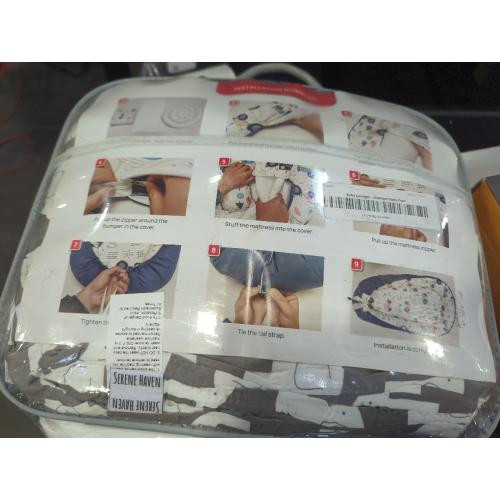 Color White and Grey elephants Baby Lounger - Breathable & Soft Baby Nest, Portable and Lightweight Tummy Time Lounger for Home and Travel, Ideal Newborn Babies Essentials Baby Shower Gifts