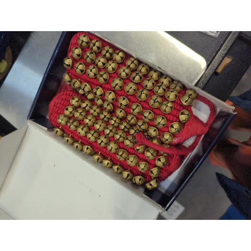 eSplanade Dance Ghungroo (50   50) Red 5 Line Ghungroo with Cushion Pads | Bell, Ghungru 5 Line Red Pad