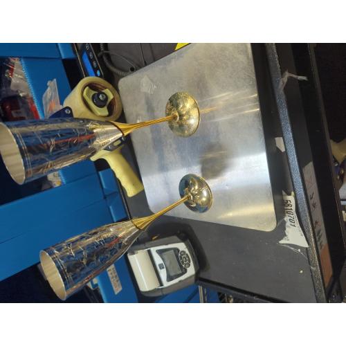 Pure Brass Silver Coated Champagne Glass Set of 2 - Encarved Goblet Champagne Flutes Glasses Comes with Valvet Blue Gift Box - Ideal for Wine Baverage Juice & More 100ml