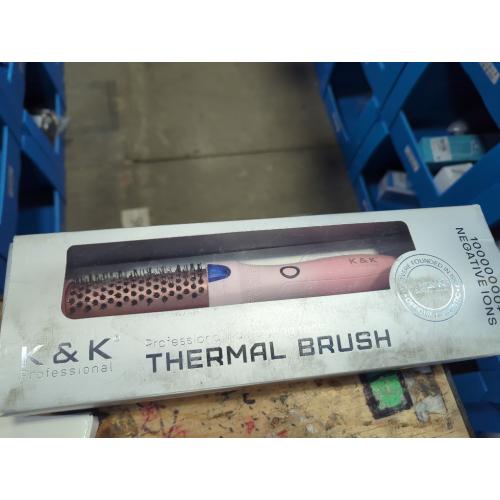 K&K 1.25 Inch Tourmaline Ionic Hot Brush Hair Curler for Loose & Volume Curls, Long Hair Heated Styler, Dual Voltage