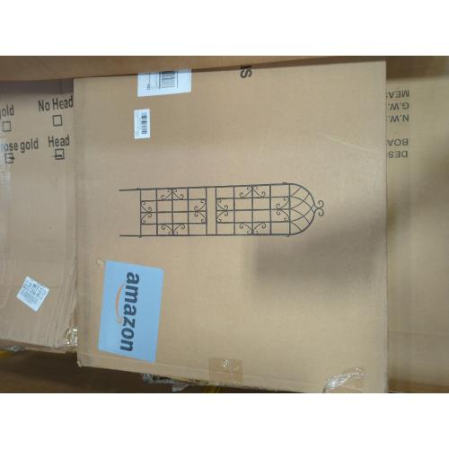 LZRS 2 Pack 83x20in Rustic Iron Arch Decoration Garden Trellis with Black Metal Coating – Perfect for Supporting Climbing Plants Outdoor, Roses, Vines, Flowers, and Vegetables.