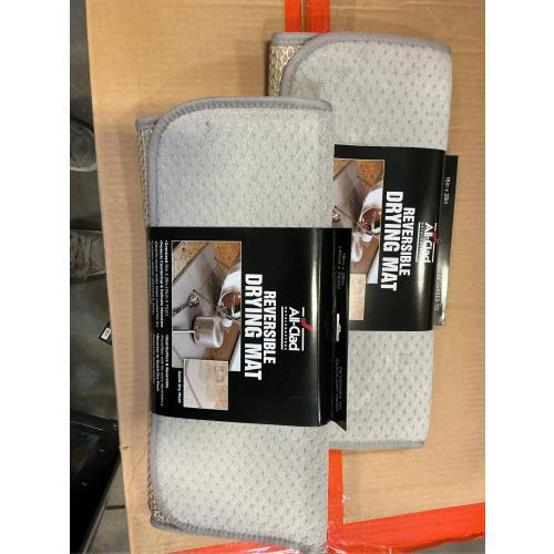 All-Clad Premium Reversible Dish Drying Mat for Kitchen: 16 x 28 Ultra-Absorbent, Long-Lasting, No Condensation, and Oversized for Large Pots and Pans - 2 Pack, Titanium