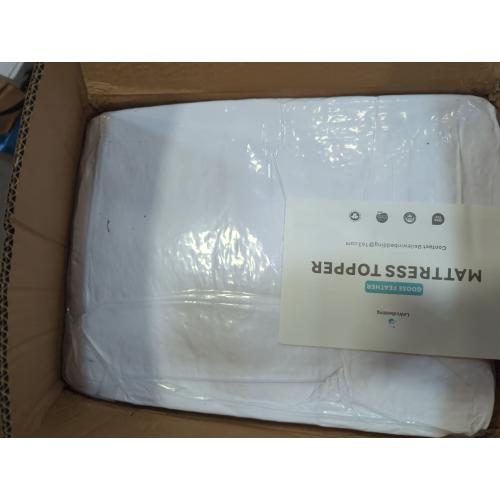 3 Inch White Goose Feather Mattress Topper,Full Feather Bed Topper,Mattress Cover with Straps,Ultra Soft Pillowtop,100% Organic Cotton Fabric(54”x75”)