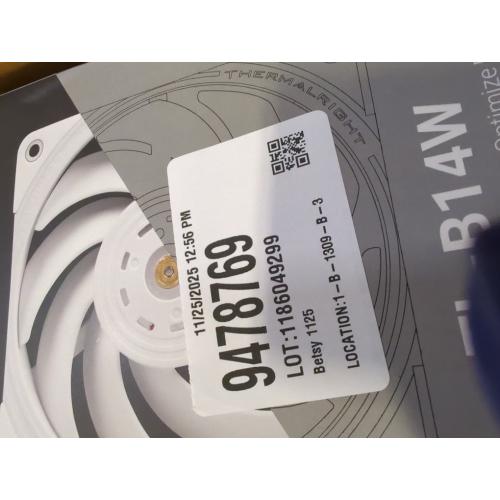 Thermalright TL-B14W 140mm CPU Cooler Fan, Computer White Case Fan, PWM Control, 1500RPM, Static-Pressure Performance Fan for S-FDB Bearing(White)