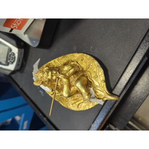 eSplanade - Baby Krishna Gopal Gopala on Leaf Idol Murti Statue Sculpture - Brass