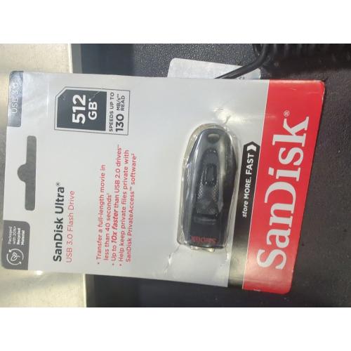 SanDisk 512GB Ultra CZ48 USB 3.0 Flash Drive, Speed Up to 130MB/s (SDCZ48-512G-G46)