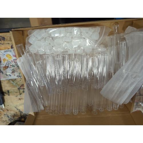 Xuhal 200 Pack Plastic Test Tubes 12 x 100mm 12 ml Lab Tubes Test for Scientific Themed Birthday Party Supplies (White Color)