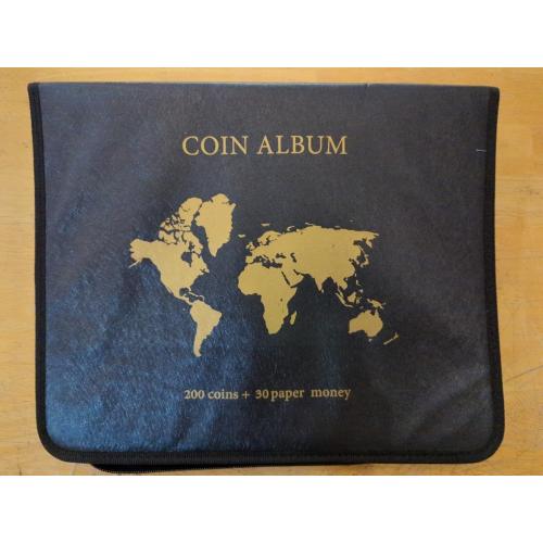 Coin Collection Book Holder Organizer, Fireproof Coin Collection Album Holder for Collectors, Coin Holder Book, 200 Pockets Coin Collecting Album & 30 Sleeves Money Storage Case